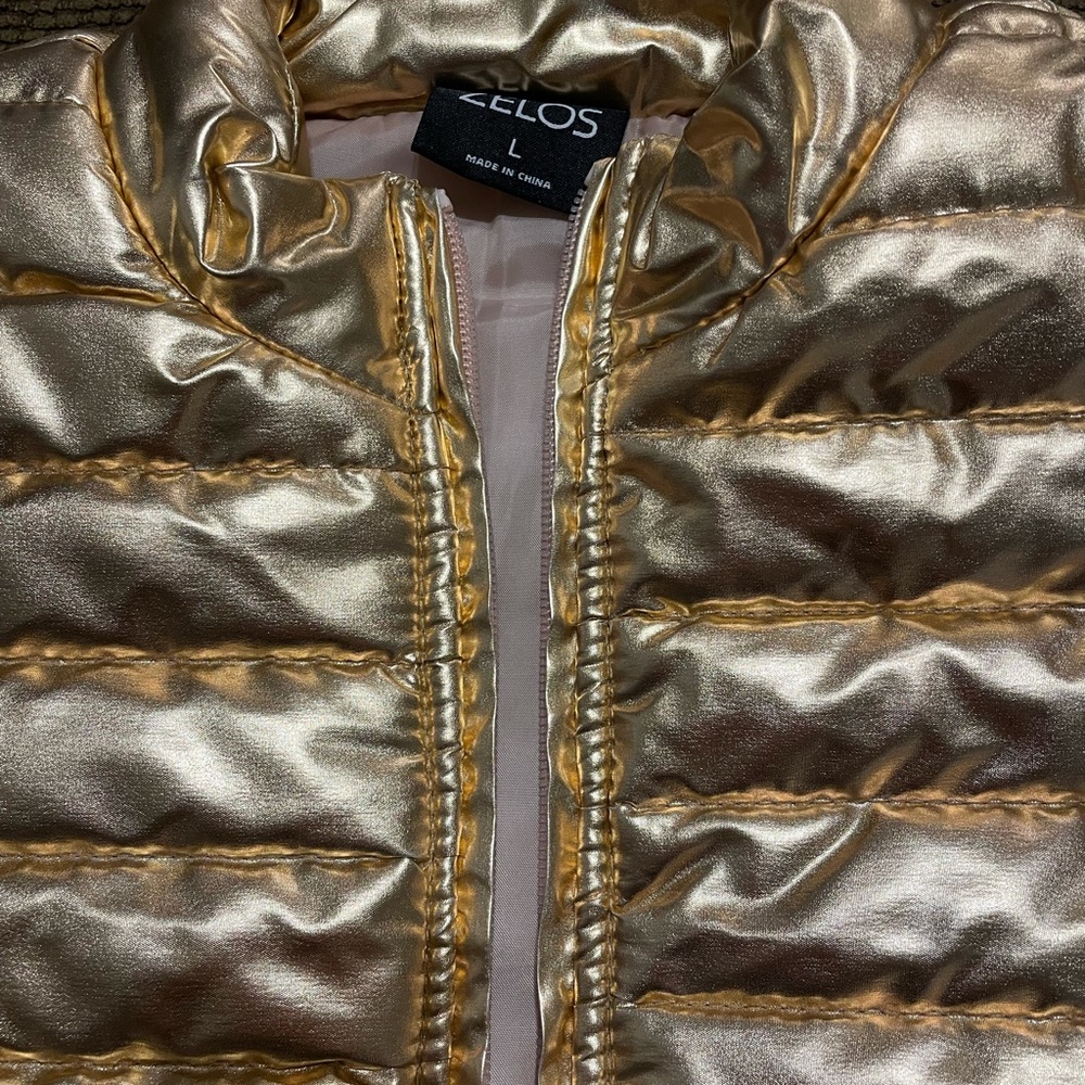 Girls Gold Puffer Vest